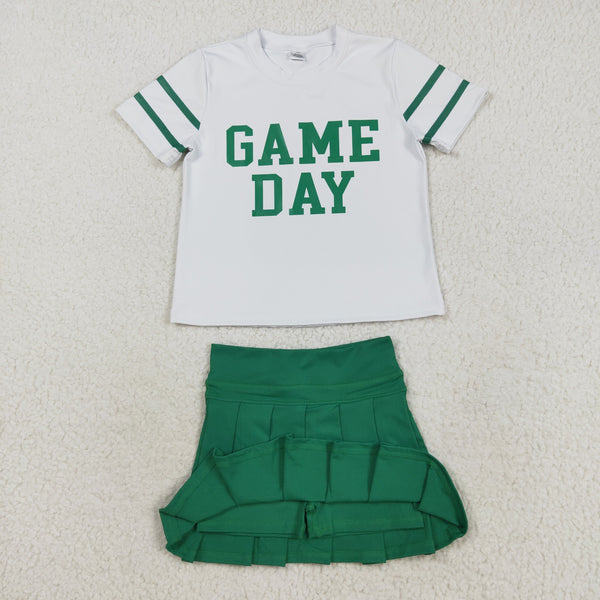 GSD2743 RTS girl summer outfit green game day yoga girl sports set