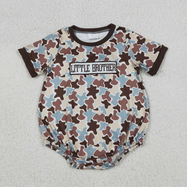 SR3986 RTS baby boy clothes  little brother  embroidery  toddler boy  summer bubble