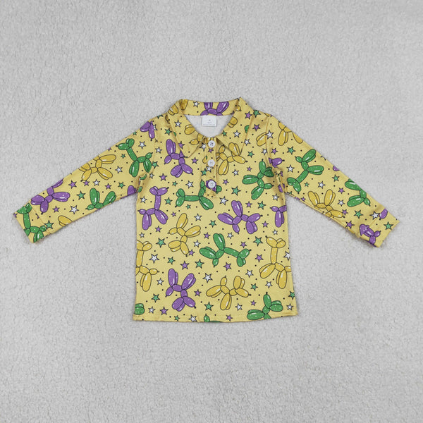 BT1388 RTS toddler boy clothes cartoon dog boy mardi gras top shirt