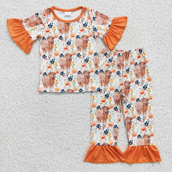 GSPO0222 baby girl clothes cow spring fall outfits