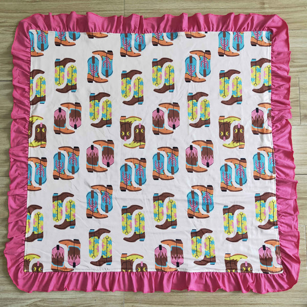 baby shoes hot pink blanket