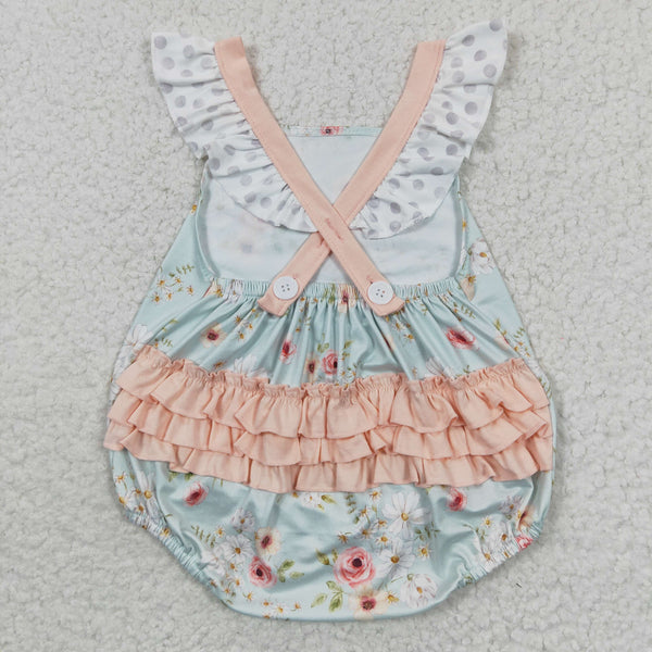 SR0336 USA warehouse 25.6.12 baby clothes girls floral summer bubble