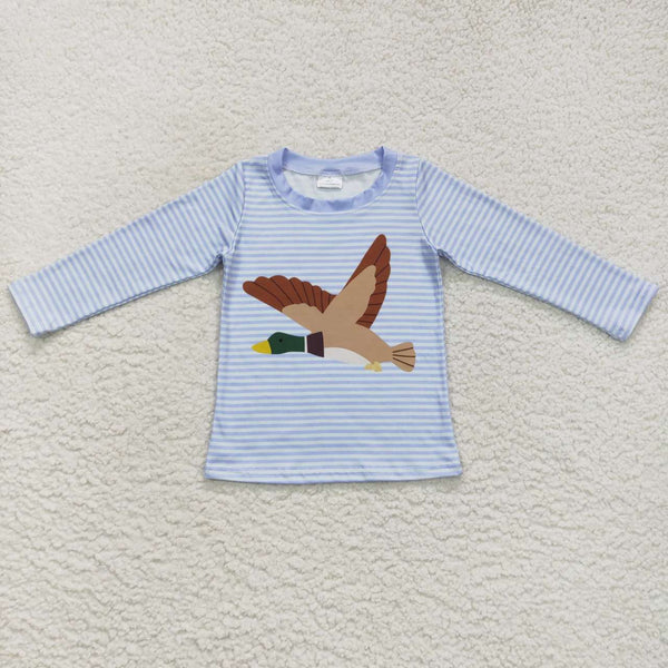 BT0365 kids clothes boys blue stripe mallard boy winter top