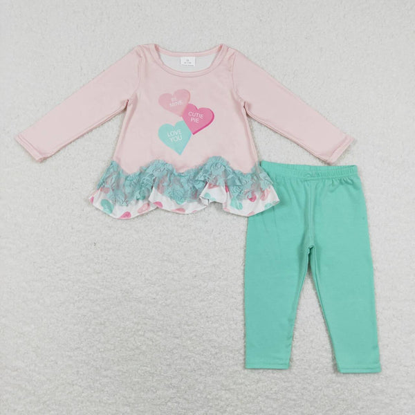 GLP1132 baby girl clothes heart love girl valentines day outfit toddler valentines day clothes