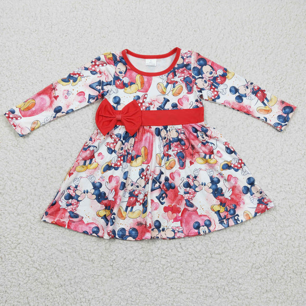 GLD0185 baby girl clothes cartoon valentines day dress