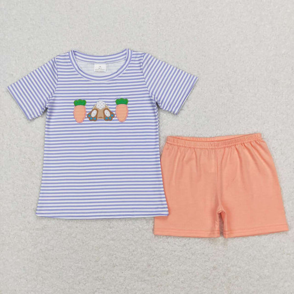 BSSO0301 baby boy clothes carrot embroidery toddler boy easter outfits