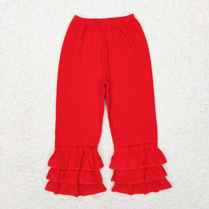 P0409 baby girl clothes girl winter pant ruffles pant toddler christmas clothes bottom red pant