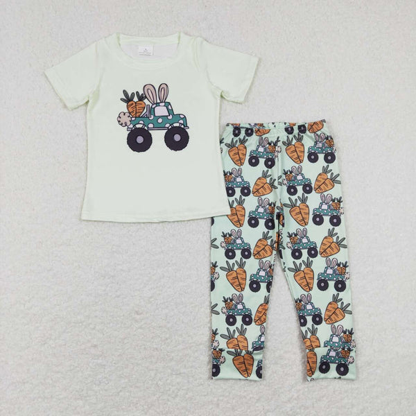 BSPO0256 baby boy clothes carrot truck boy easter outfits