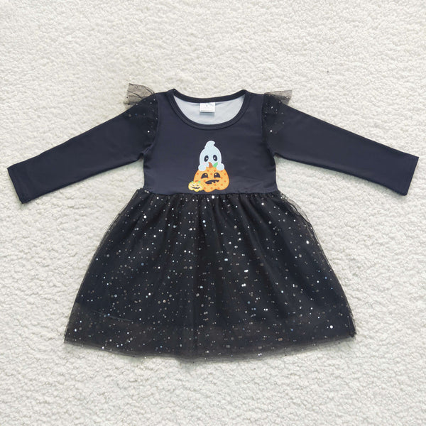 GLD0224 toddler girl clothes tulle black girl halloween dress