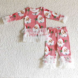 6 B12-18 baby girl clothes santa claus ruffles christmas outfits-promotion 2024.11.9 $5.5