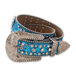 GB0008 girl leather blue belt