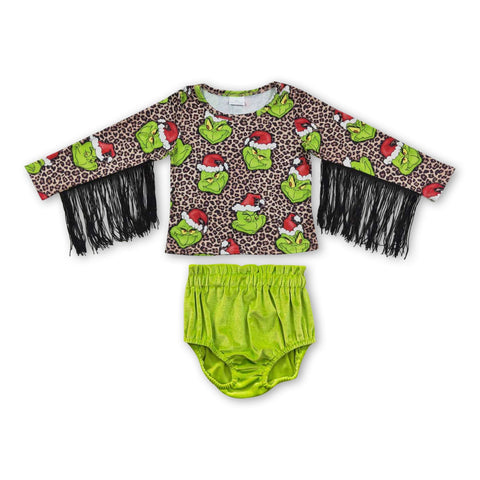 GBO0154 kids clothes girls tassel christmas outfit baby christmas outfit