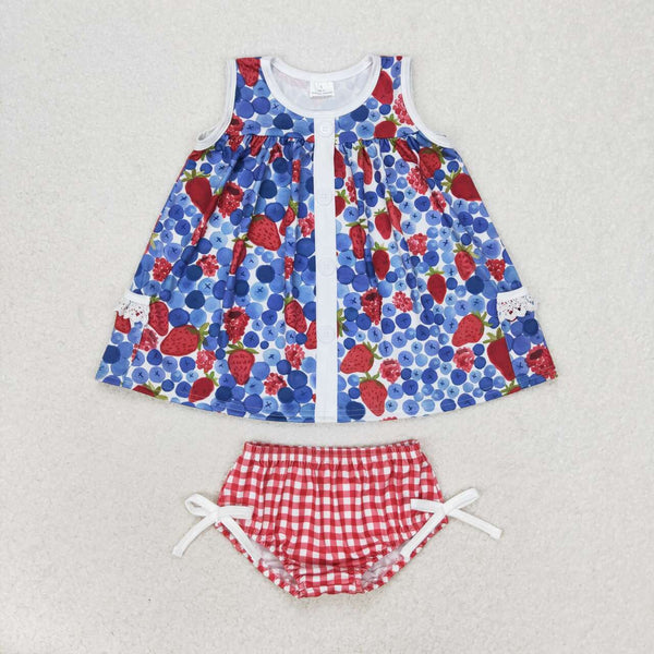 GBO0268 RTS baby girl clothes berries girl summer bummies sets