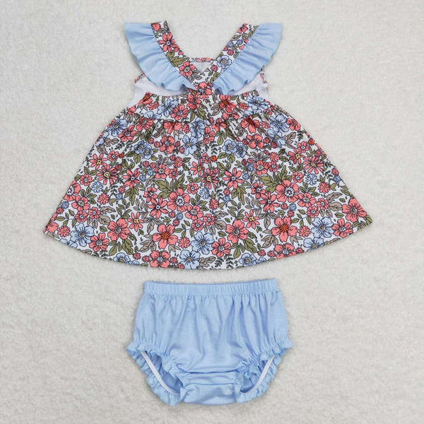 GBO0294 RTS baby girl clothes embroidery I love daddy  toddler girl summer bummies set