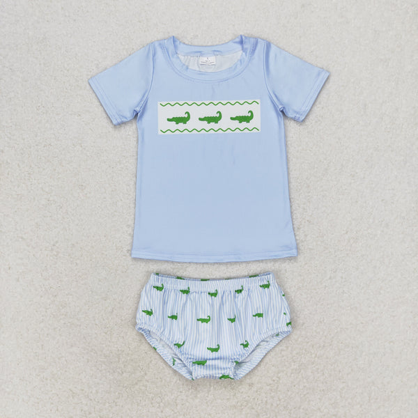 GBO0370 RTS baby boy clothes alligator boy summer bummies sets ¡ꡧprint¡ê?