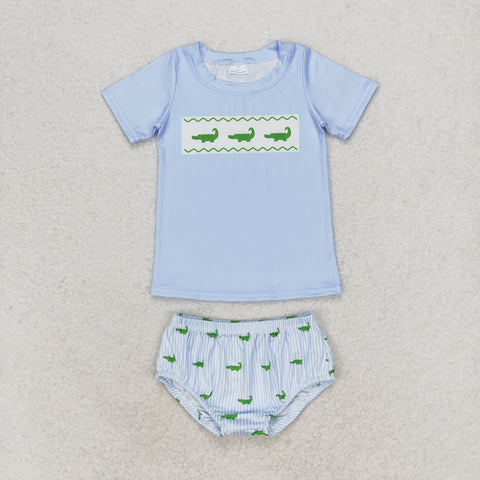 GBO0370 RTS baby boy clothes alligator boy summer bummies sets ¡ꡧprint¡ê?