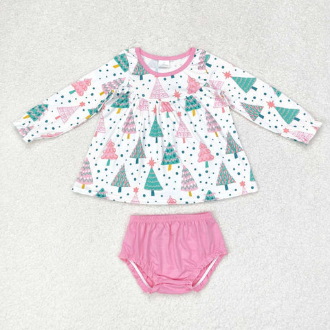 GBO0400 RTS  toddler girl clothes christmas tree girl xmas bummies set