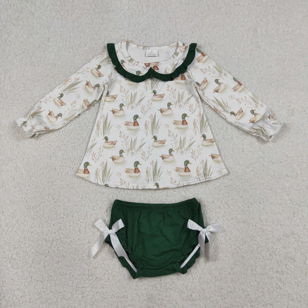 GBO0482 RTS  toddler girl clothes mallard girl winter bummies set