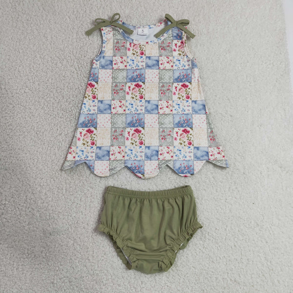 RTS GBO0511 toddler girl clothes flower girl summer bummies set summer clothes