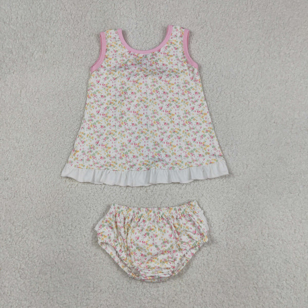 GBO0518 RTS toddler girl clothes floral girl summer bummies set summer outfit
