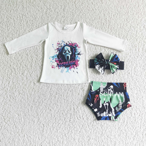 LR0031 girl winter long sleeve bummies set