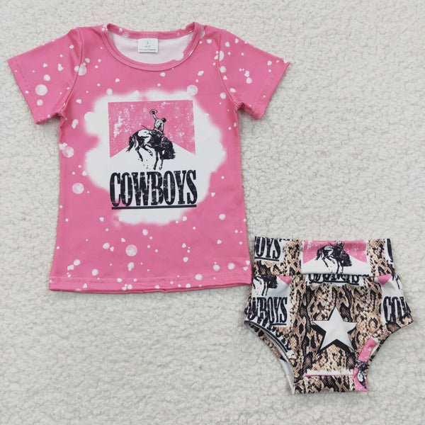 GBO0084 baby clothes cowboys summer bummies set