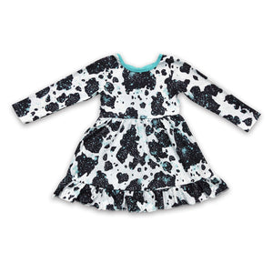 GLD0128 baby girl clothes winter cow dress