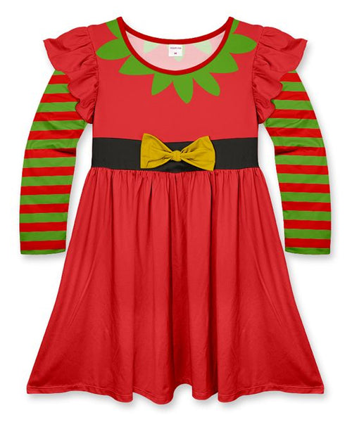 GLD0144 toddler girl dresses red christmas dress