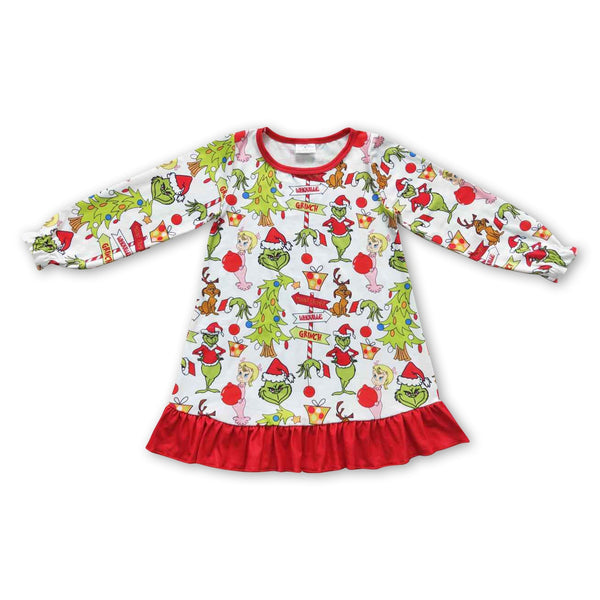 GLD0299 RTS toddler girl dresses girl christmas dress