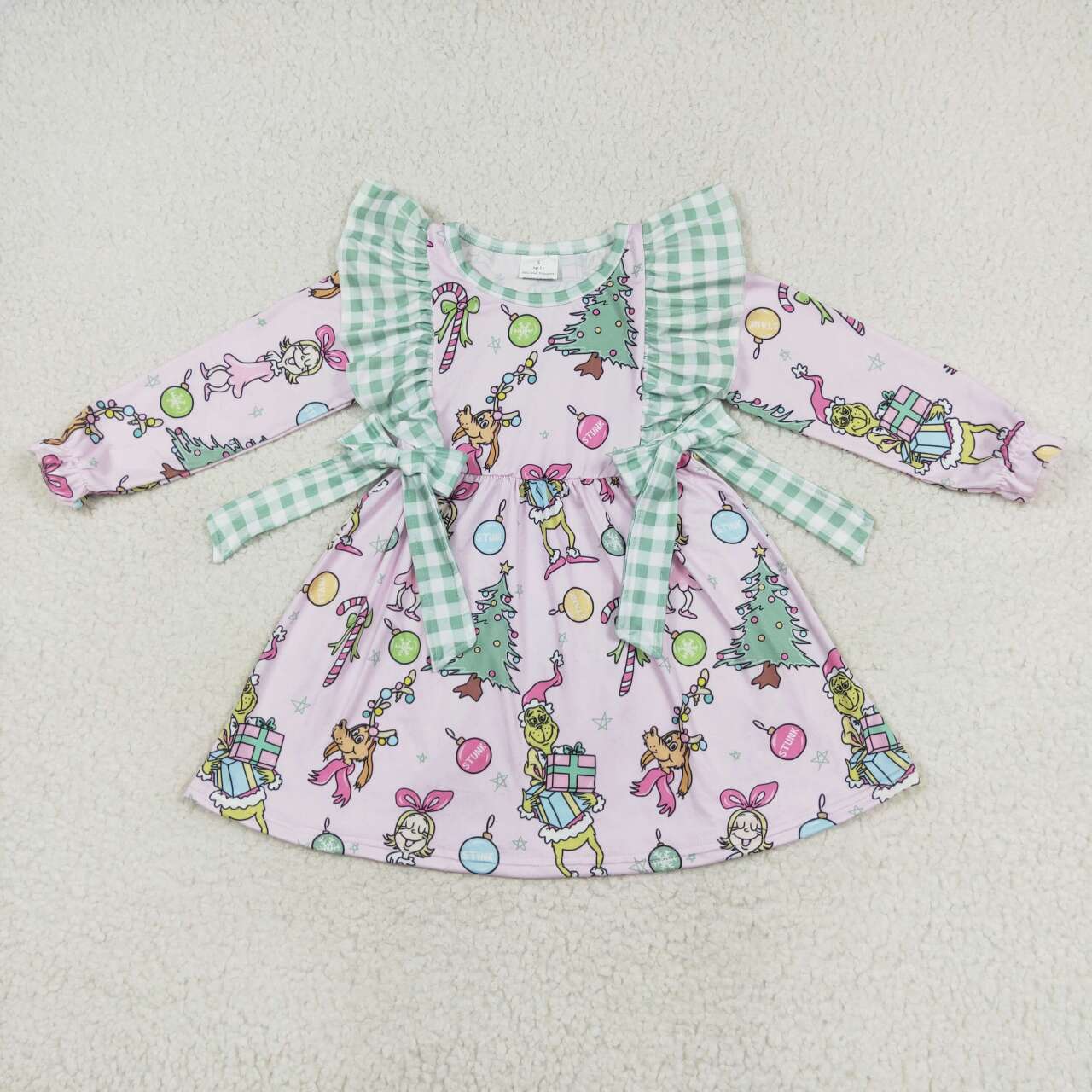 GLD0519 RTS toddler girl clothes cartoon  baby girl christmas  dress