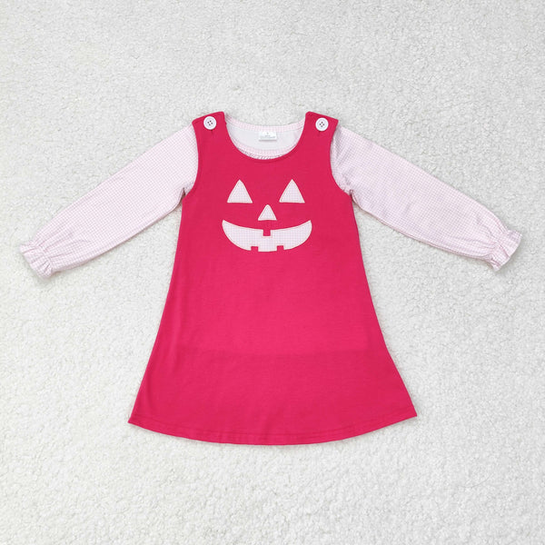 GLD0576 RTS  toddler girl clothes ghost pumpkin girl halloween winter set embroidery dress+milk silk top