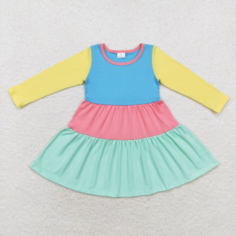 GLD0601 RTS  toddler girl clothes colorful cotton clothes  girl winter dress