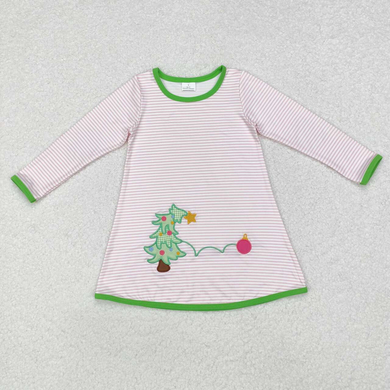 GLD0704 RTS toddler girl clothes xmas tree girl  christmas winter dress