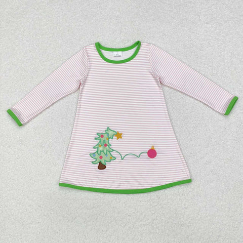 GLD0704 RTS toddler girl clothes xmas tree girl  christmas winter dress