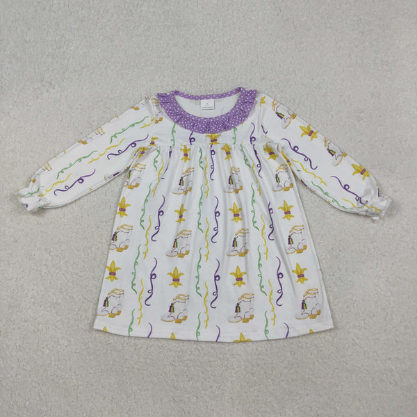 GLD0947 RTS girl clothes mardi gras girl winter dress
