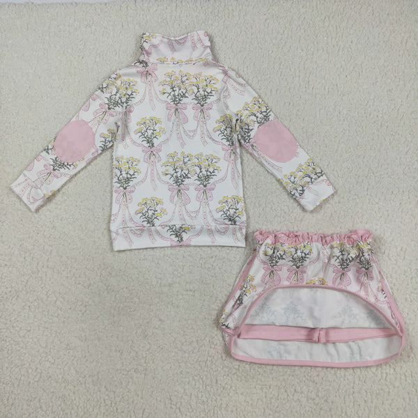 GLD1078 RTS toddler girl clothes flower girl short skirt outfit