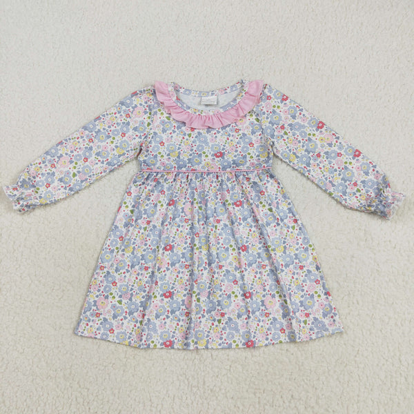 GLD1120 RTS toddler clothes floral baby girl winter dress