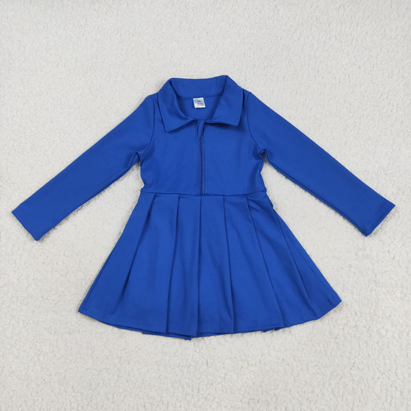 GLD1144 RTS toddler clothes blue girl winter dress yoga clothes