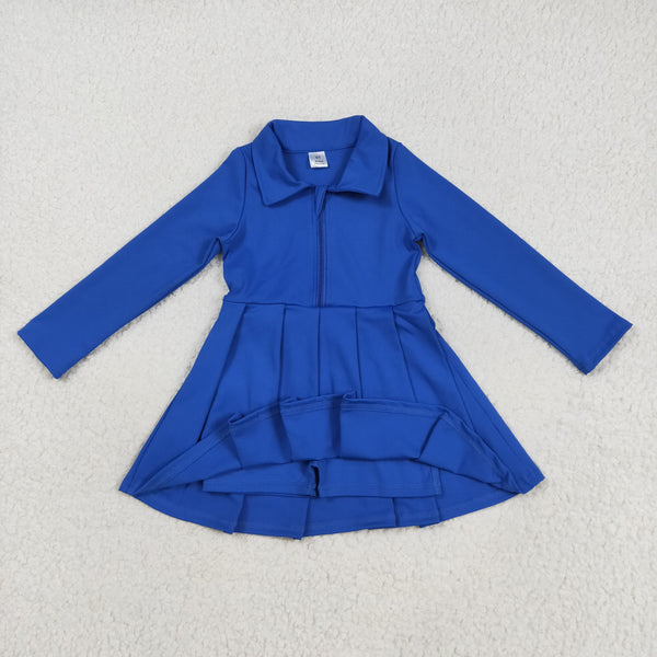 GLD1144 RTS toddler clothes blue girl winter dress yoga clothes