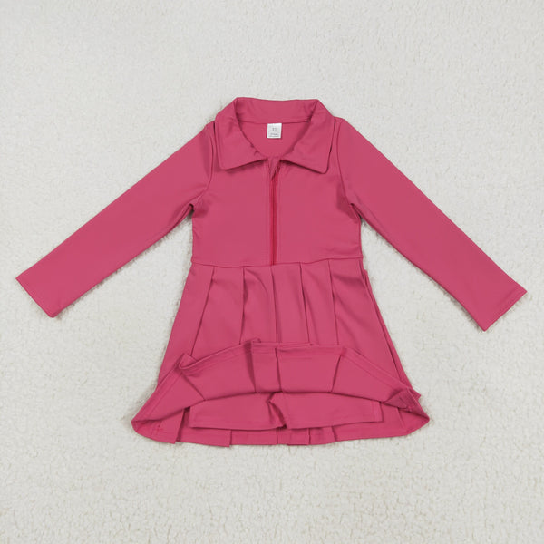 GLD1146 RTS 12-18M to 8-9T toddler clothes pink baby girl winter dress yoga clothes atheletic Dress