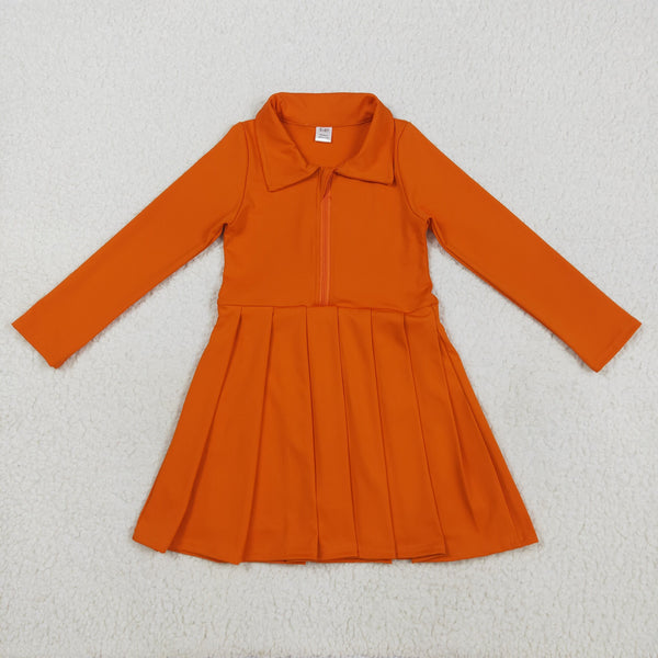 GLD1149 RTS toddler clothes orange girl winter dress yoga clothes