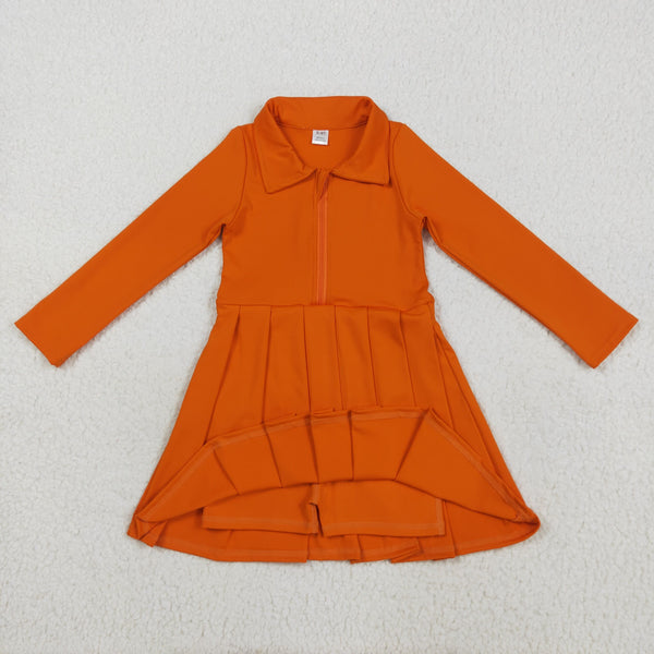 GLD1149 RTS toddler clothes orange girl winter dress yoga clothes
