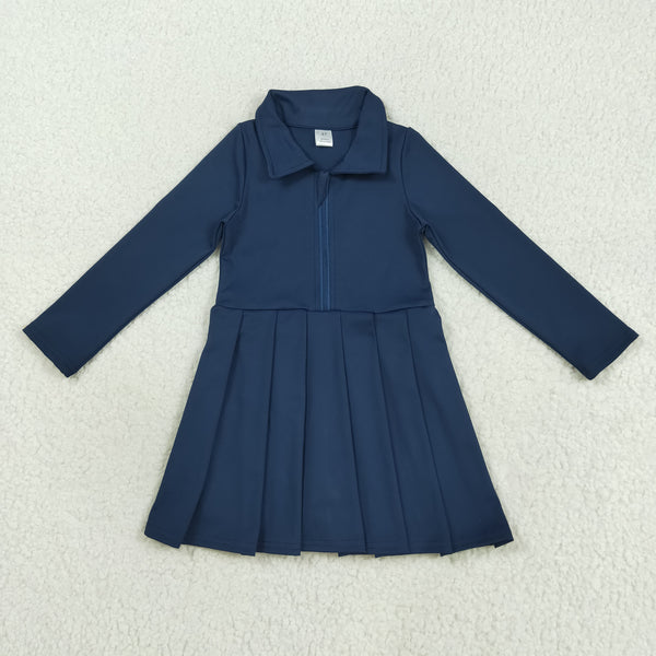 GLD1151 RTS toddler clothes blue baby girl winter dress yoga clothes