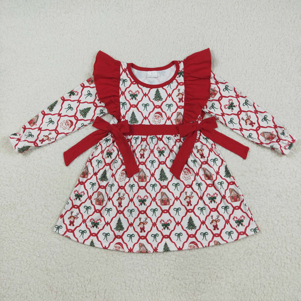 RTS kids matching clothing bows print clothing girl christmas winter clothing-2025.8.6