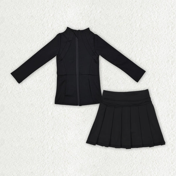 RTS toddler clothes matching clothing solid color skirt  kids skirt yoga clothing-2025.10.17