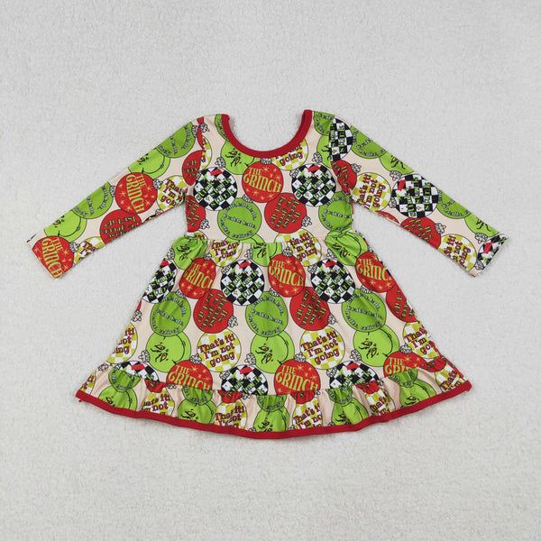 GLD1296 RTS toddler girl clothes cartoon girl christmas winter dress