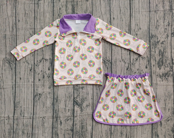 GLP2877 pre-order  toddler girl clothes mardi gras girl winter outfit skirt set-real pic 2025.10.27