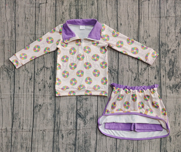 GLP2877 pre-order  toddler girl clothes mardi gras girl winter outfit skirt set-real pic 2025.10.27