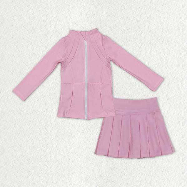 RTS toddler clothes matching clothing solid color skirt  kids skirt yoga clothing-2025.10.17