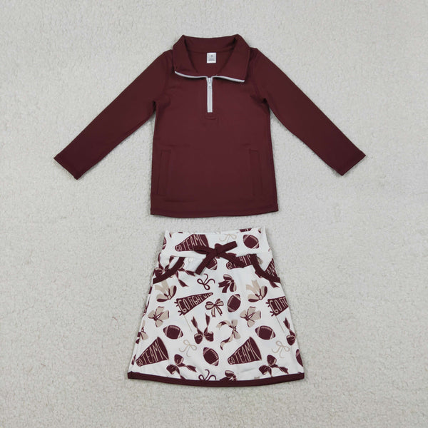 GLD1384 RTS baby girl clothes go team toddler girl yoga skirt outfit